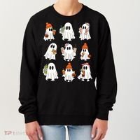 Cute Halloween Ghost Vibes Spooky Autumn Gift Women's Sweatshirt thumb 0