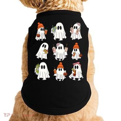 Cute Halloween Ghost Vibes Spooky Autumn Gift Doggie Tank