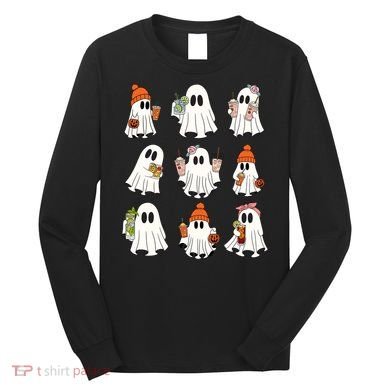 Cute Halloween Ghost Vibes Spooky Autumn Gift Long Sleeve Shirt