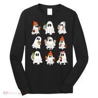 Cute Halloween Ghost Vibes Spooky Autumn Gift Long Sleeve Shirt thumb 0