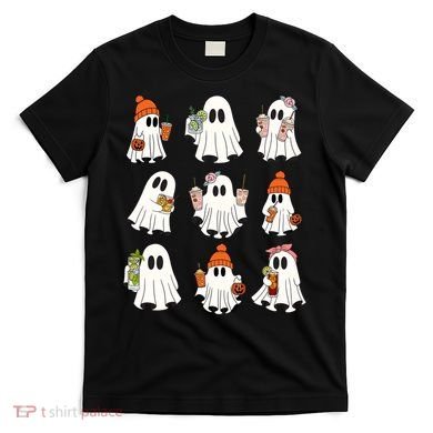 Cute Halloween Ghost Vibes Spooky Autumn Gift T-Shirt