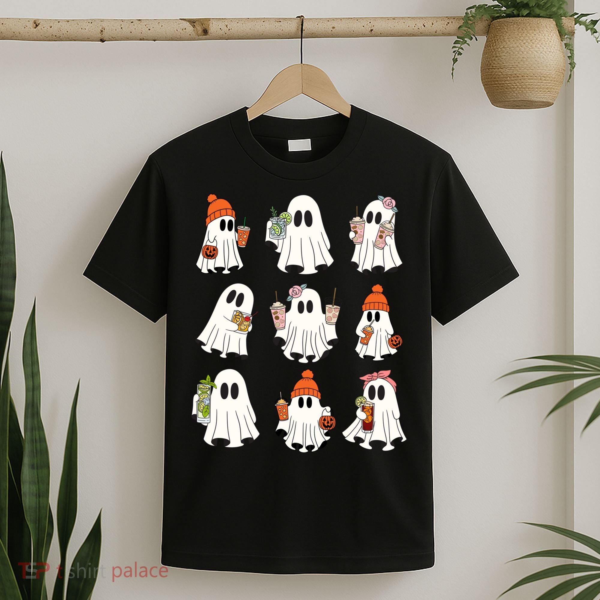 Cute Halloween Ghost Vibes Spooky Autumn Gift T-Shirt