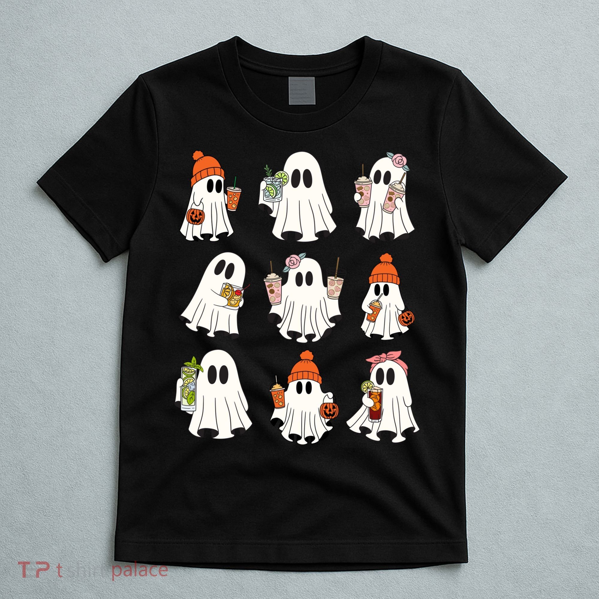 Cute Halloween Ghost Vibes Spooky Autumn Gift T-Shirt