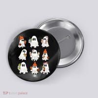Cute Halloween Ghost Vibes Spooky Autumn Gift Button thumb 0