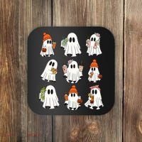 Cute Halloween Ghost Vibes Spooky Autumn Gift Coaster thumb 0