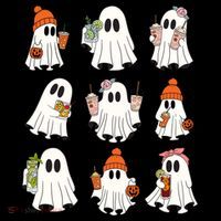 Cute Halloween Ghost Vibes Spooky Autumn Gift Ornament thumb 1