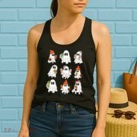Cute Halloween Ghost Vibes Spooky Autumn Gift Women's Tank Top thumb 2