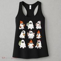 Cute Halloween Ghost Vibes Spooky Autumn Gift Women's Tank Top thumb 3