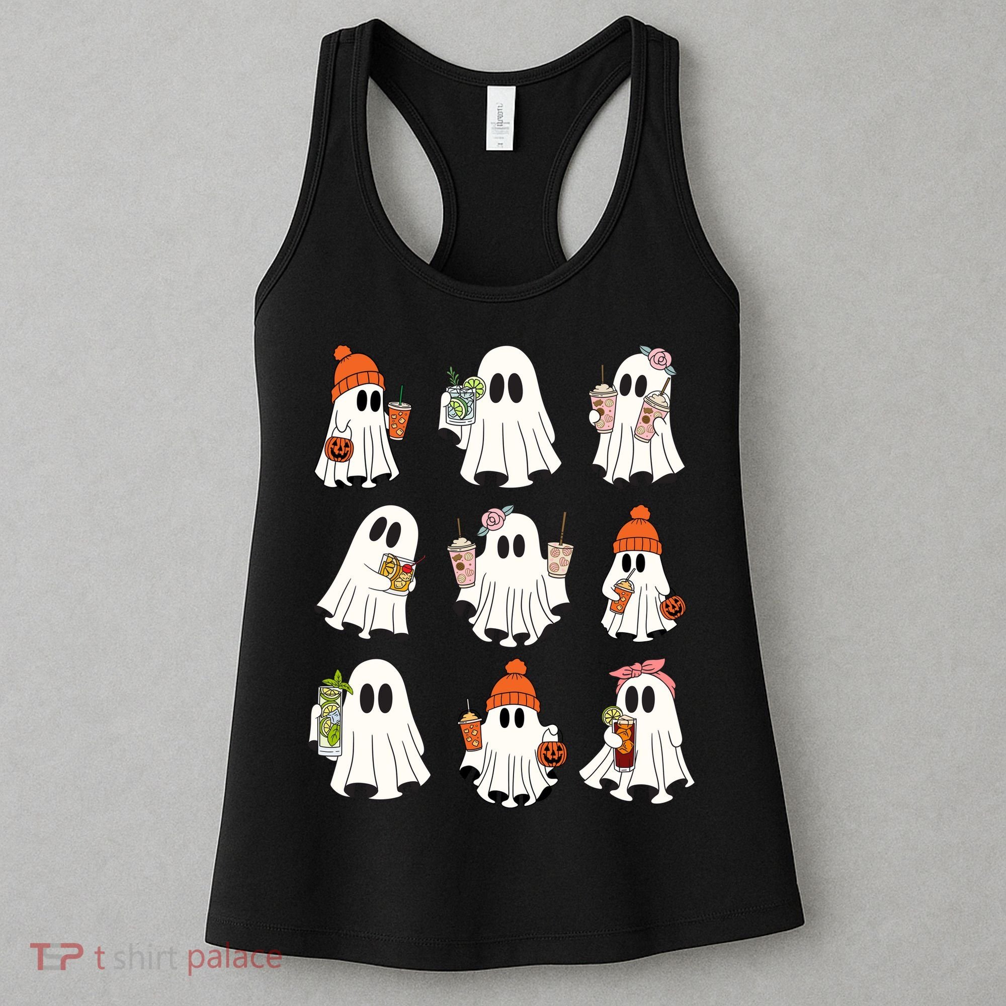 Cute Halloween Ghost Vibes Spooky Autumn Gift Women's Tank Top