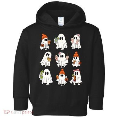 Cute Halloween Ghost Vibes Spooky Autumn Gift Toddler Hoodie