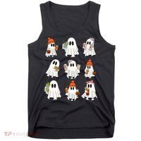 Cute Halloween Ghost Vibes Spooky Autumn Gift Tank Top thumb 0