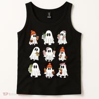 Cute Halloween Ghost Vibes Spooky Autumn Gift Tank Top thumb 2
