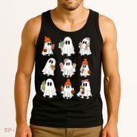 Cute Halloween Ghost Vibes Spooky Autumn Gift Tank Top thumb 3