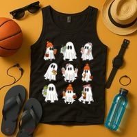 Cute Halloween Ghost Vibes Spooky Autumn Gift Tank Top thumb 4