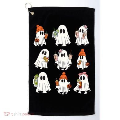 Cute Halloween Ghost Vibes Spooky Autumn Gift Golf Towel