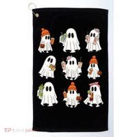 Cute Halloween Ghost Vibes Spooky Autumn Gift Golf Towel thumb 0
