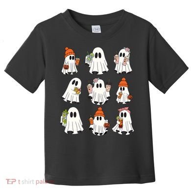 Cute Halloween Ghost Vibes Spooky Autumn Gift Toddler T-Shirt