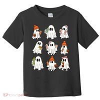 Cute Halloween Ghost Vibes Spooky Autumn Gift Toddler T-Shirt thumb 0