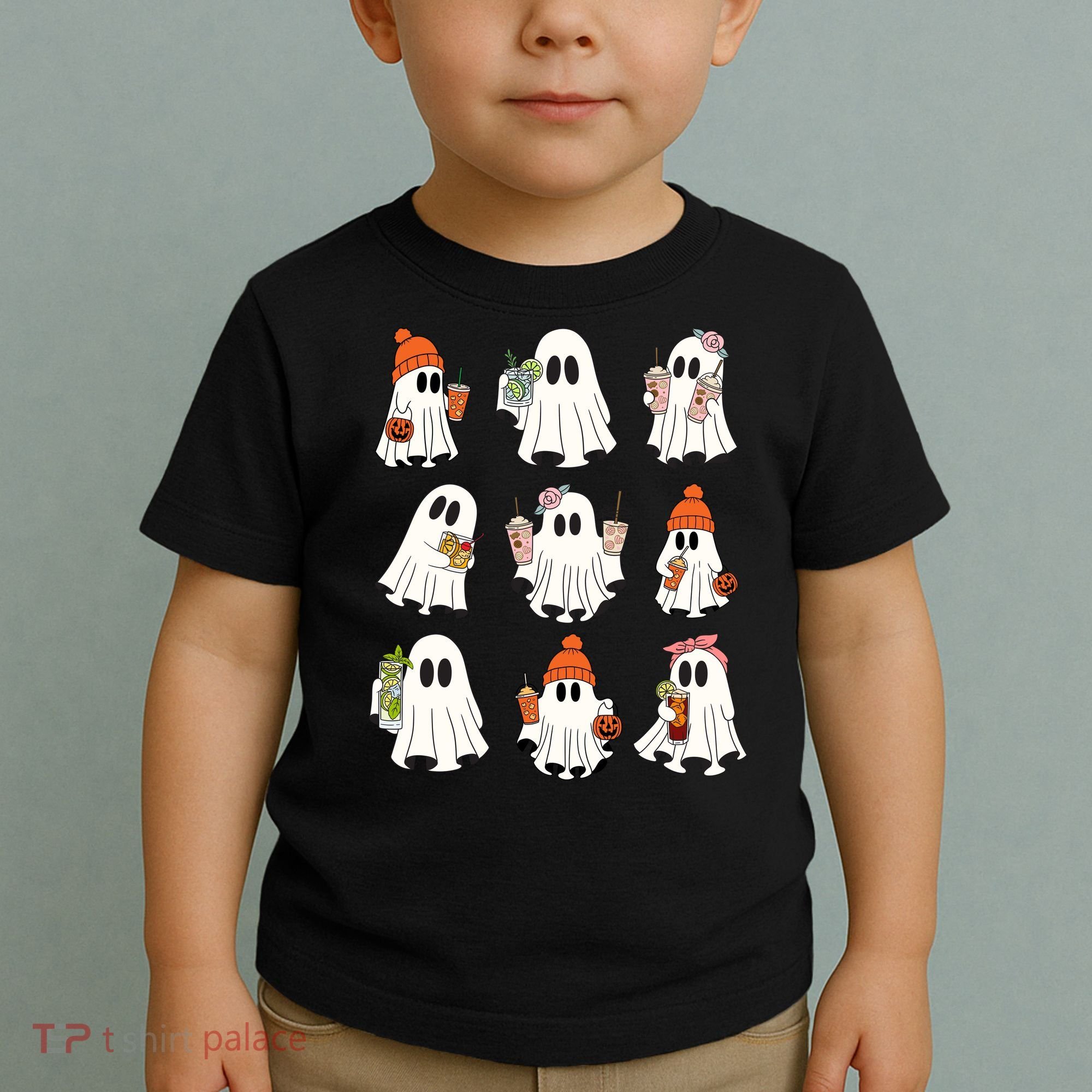 Cute Halloween Ghost Vibes Spooky Autumn Gift Toddler T-Shirt