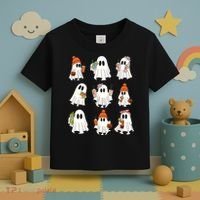 Cute Halloween Ghost Vibes Spooky Autumn Gift Toddler T-Shirt thumb 3