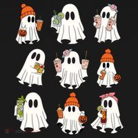 Cute Halloween Ghost Vibes Spooky Autumn Gift Women's Long Sleeve Shirt thumb 2