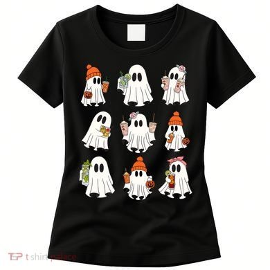 Cute Halloween Ghost Vibes Spooky Autumn Gift Women's T-Shirt