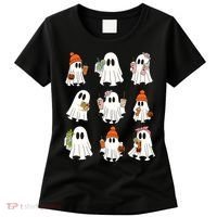 Cute Halloween Ghost Vibes Spooky Autumn Gift Women's T-Shirt thumb 0