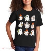 Cute Halloween Ghost Vibes Spooky Autumn Gift Kids T-Shirt thumb 2