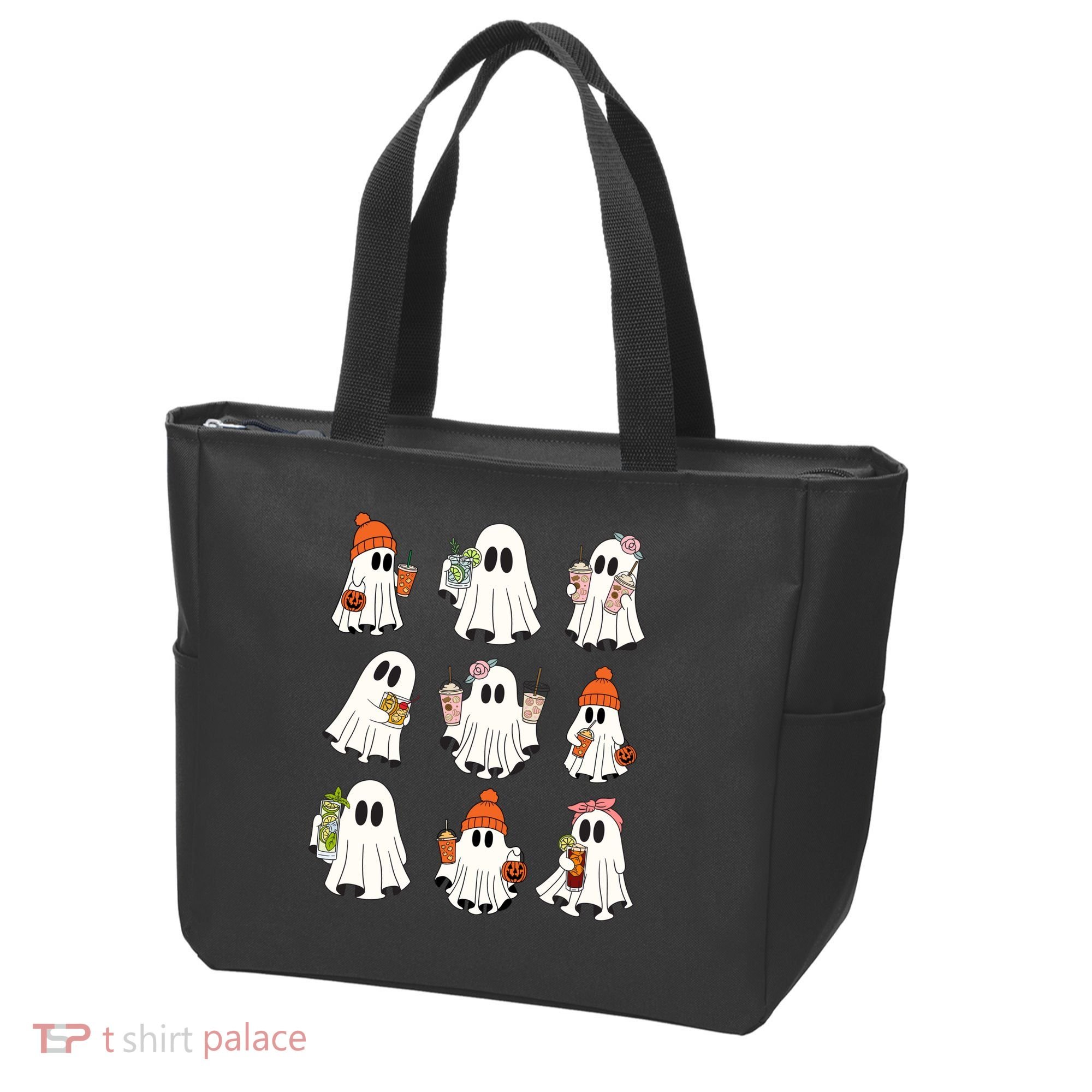Cute Halloween Ghost Vibes Spooky Autumn Gift Tote Bag