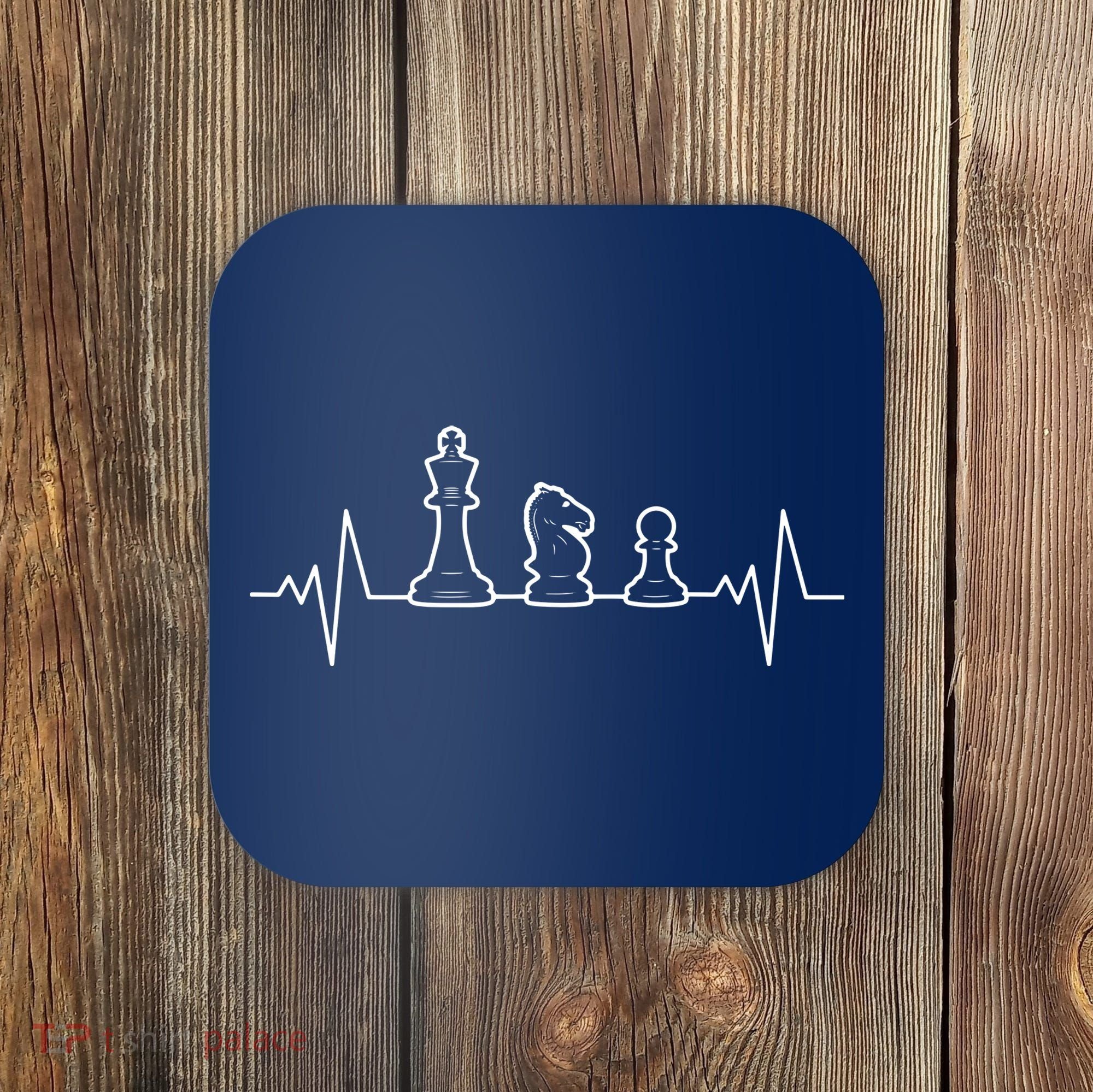 Chess Heartbeat | Gift Chess Master | Chess Club Coaster