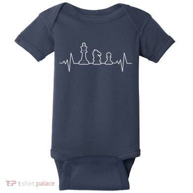 Chess Heartbeat | Gift Chess Master | Chess Club Baby Bodysuit