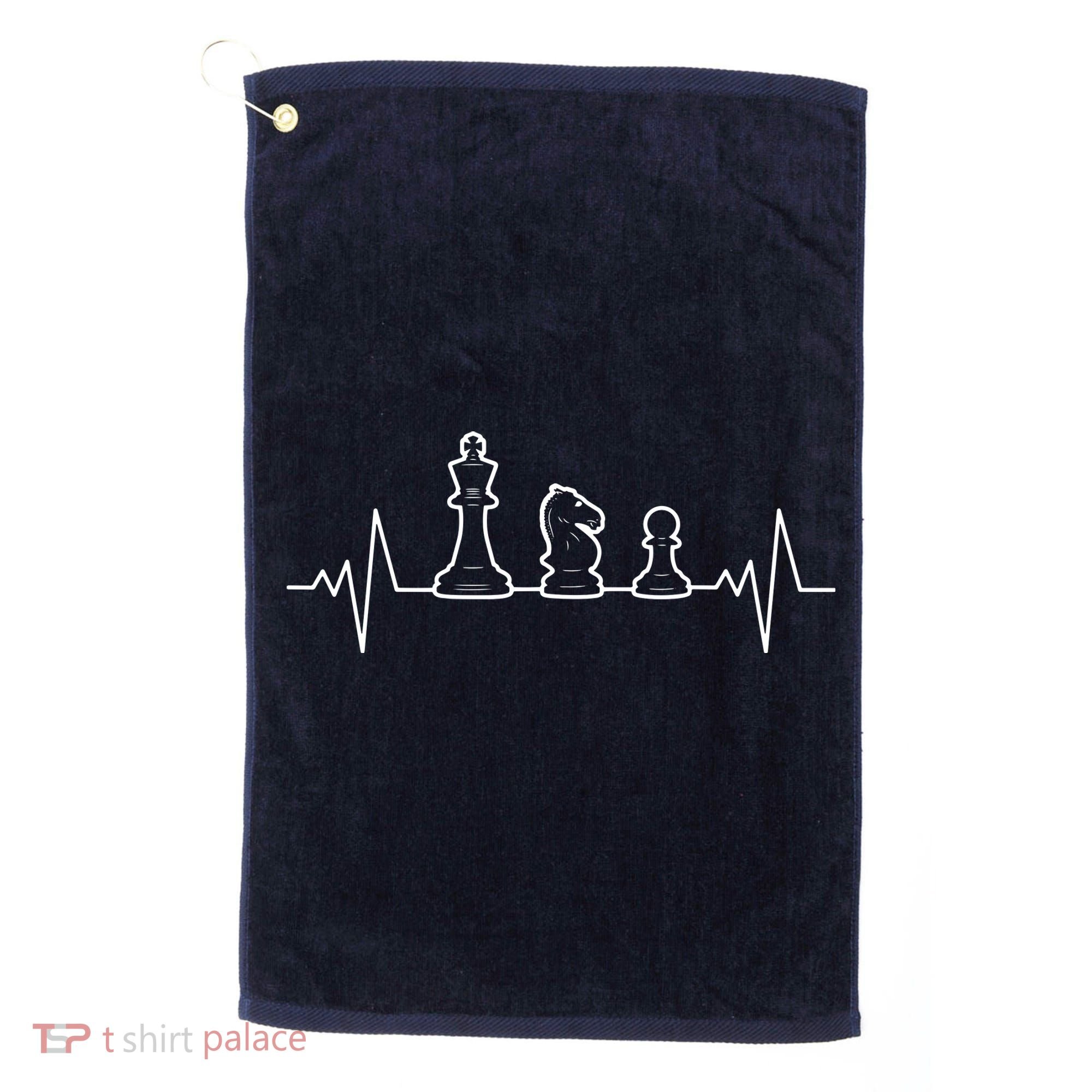 Chess Heartbeat | Gift Chess Master | Chess Club Golf Towel