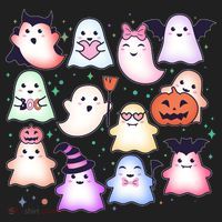 Cute Halloween Ghosts Golf Towel thumb 3