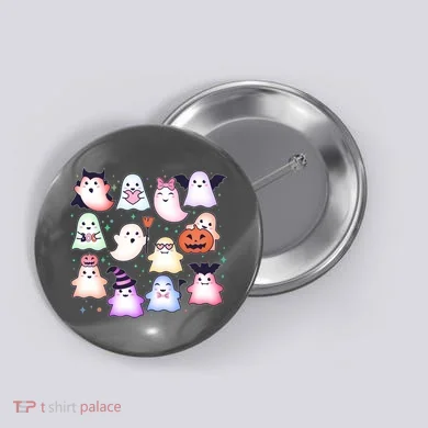 Cute Halloween Ghosts Button