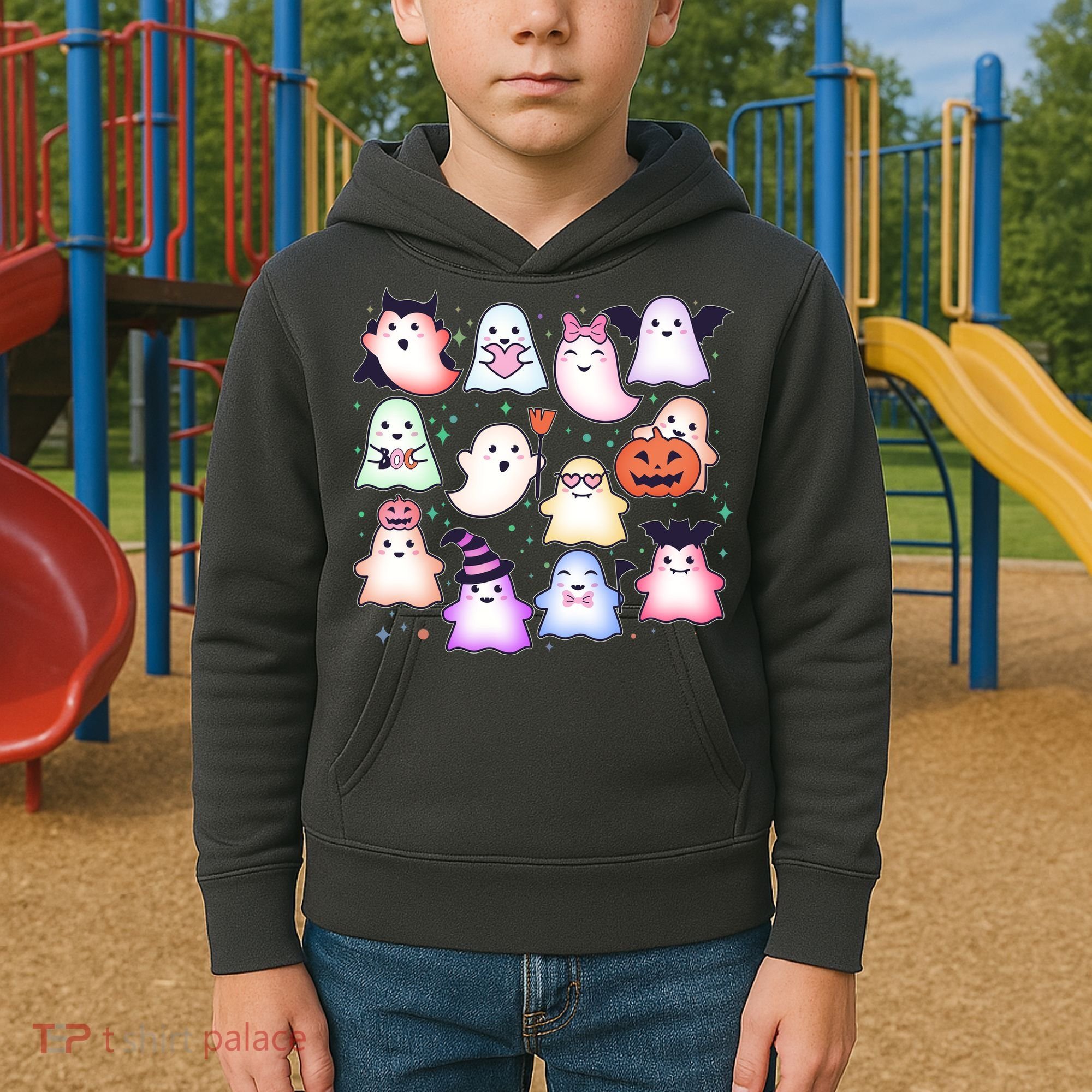 Cute Halloween Ghosts Kids Hoodie
