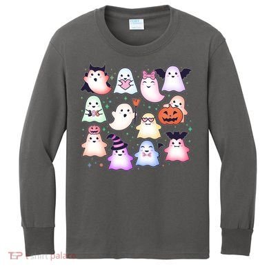 Cute Halloween Ghosts Kids Long Sleeve Shirt