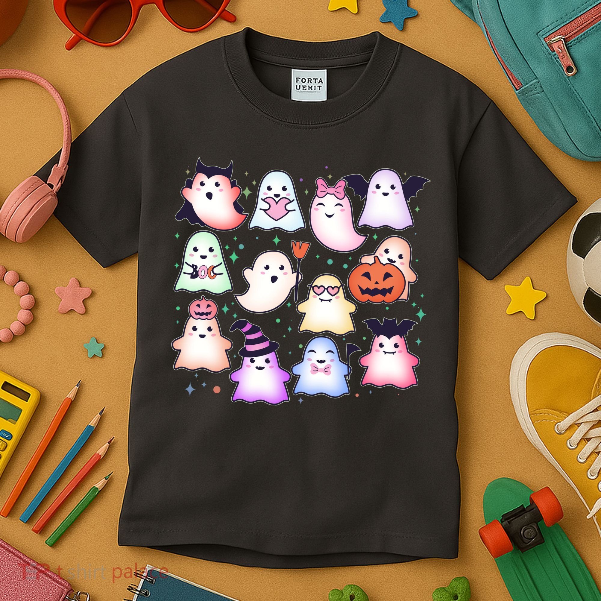 Cute Halloween Ghosts Kids T-Shirt