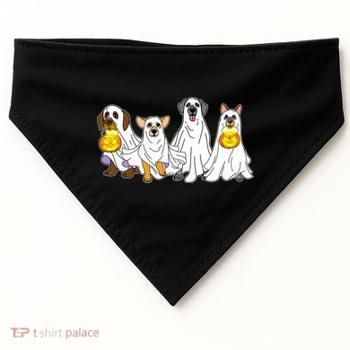 Cute Halloween Ghost Dogs Pups USA-Made Doggie Bandana
