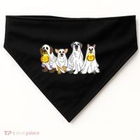 Cute Halloween Ghost Dogs Pups USA-Made Doggie Bandana thumb 0