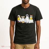 Cute Halloween Ghost Dogs Pups Tall T-Shirt thumb 2
