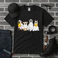Cute Halloween Ghost Dogs Pups Tall T-Shirt thumb 3