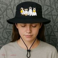 Cute Halloween Ghost Dogs Pups Bucket Hat thumb 3