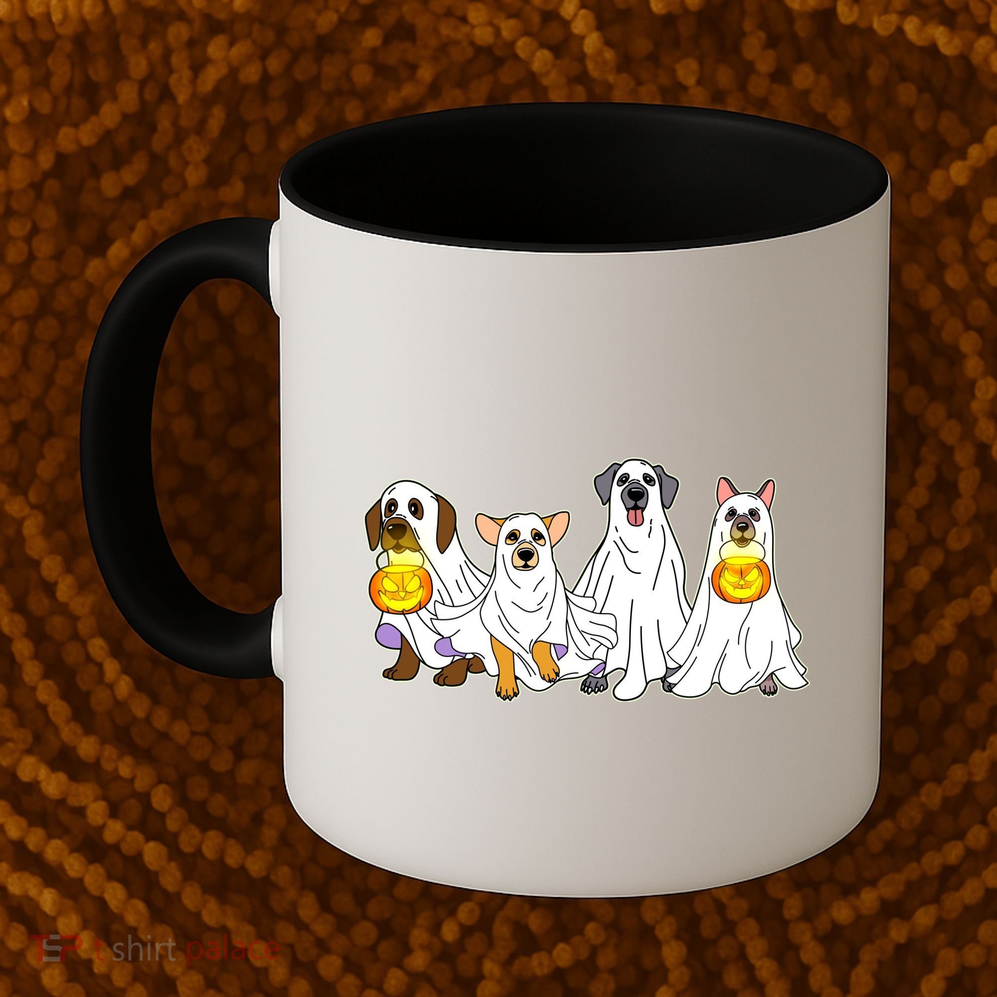 Cute Halloween Ghost Dogs Pups Coffee Mug