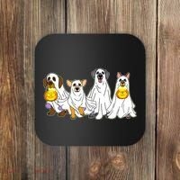Cute Halloween Ghost Dogs Pups Coaster thumb 0