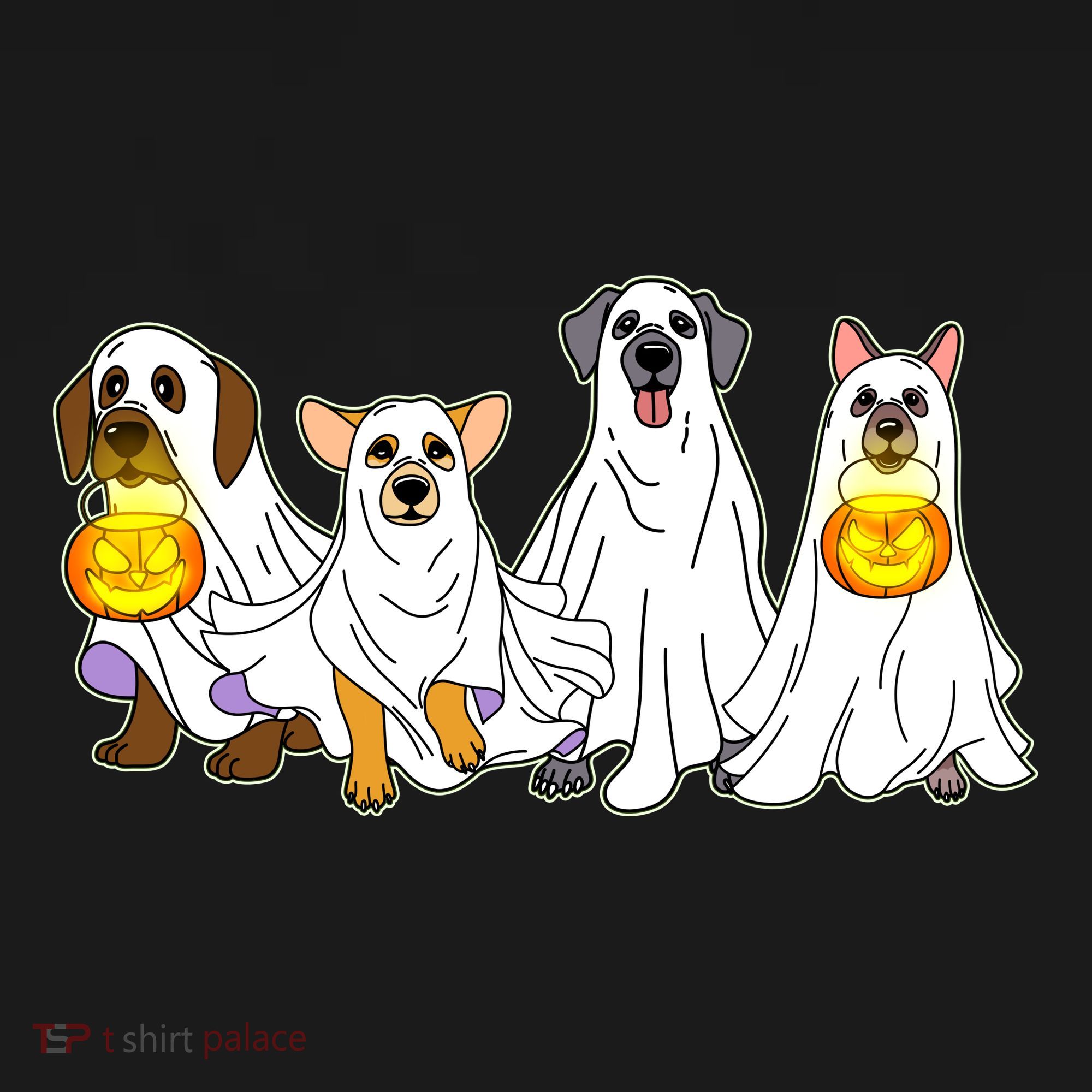 Cute Halloween Ghost Dogs Pups Coaster