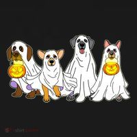 Cute Halloween Ghost Dogs Pups Ornament thumb 1