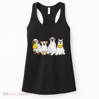 Cute Halloween Ghost Dogs Pups Women's Tank Top thumb 0