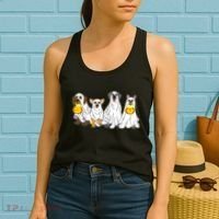 Cute Halloween Ghost Dogs Pups Women's Tank Top thumb 2