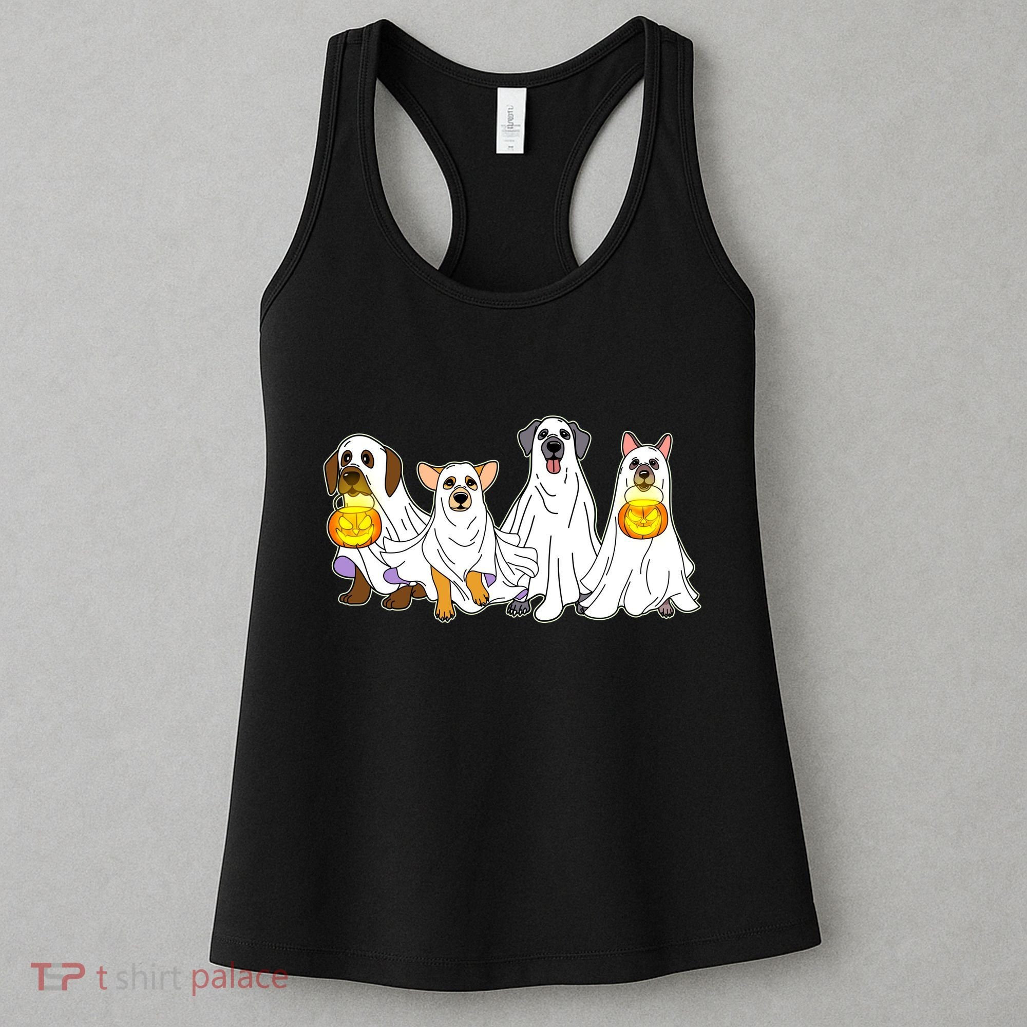 Cute Halloween Ghost Dogs Pups Women's Tank Top