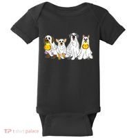 Cute Halloween Ghost Dogs Pups Baby Bodysuit thumb 0